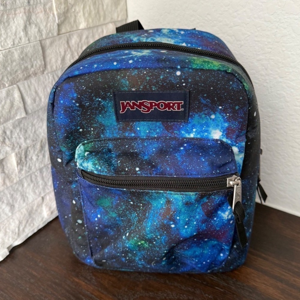 JanSport Galaxy Print Insulated Lunch Bag Blue Green Space Nebula Mini Bag